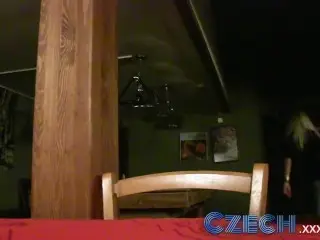 Czech Blonde Fucks for Cash in Restaurant Toilets