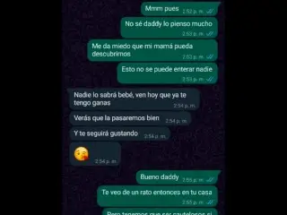 Chat De WhatsApp Con Mi Padrastro Caliente, Término En Su Cuarto Follando Duro 🔥💦😈