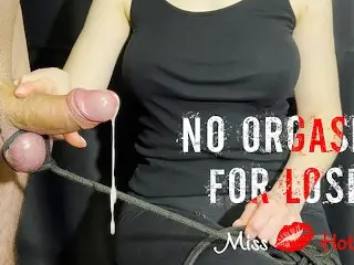 Totally Frustrating Milking without Real Orgasm, Edging and Slow Flowing Multiple Cumshots