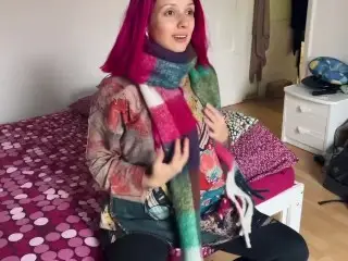 Unexpected Squirting by a Cutie who Masturbates to Warm up after Heavy Rain