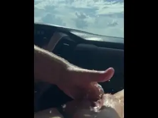 Horny Girl Soaks Car from Squirting