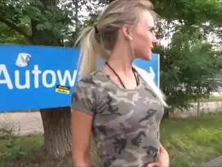 Fit German Blonde Sex in Public Gasstation - NinaXS - Fantastic Public, True Star!!