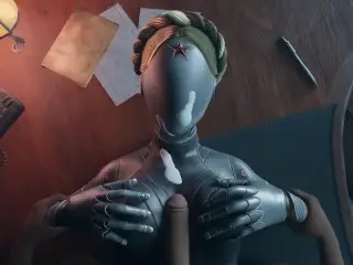 Atomic Heart Black Guy Tits Fuck Robot Girl Big Boobs Cum on the Face Titjob Animation Game