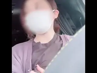 Married Woman Touching Nipples while Driving