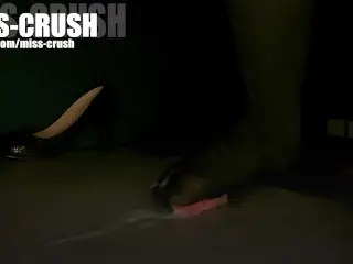 Cock Crush under High Heel and Foot on Pantyhose with Cumshot