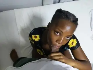 Follow that Ebony Big Ass into the Bedroom for Amazing Eye Contact Deepthroat Blowjob - Mastermeat1