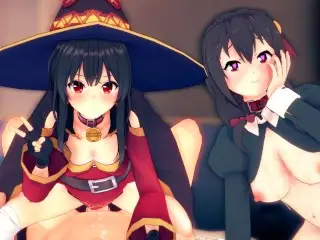 THREESOME WITH MEGUMIN AND YUNYUN 😍 KONOSUBA HENTAI