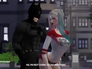 Harley Quinn Teasing Batman until she Gets the Bat's Big Dick