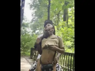 NEVER KNOW WAT WILL HAPPEN IN THE WOODS
