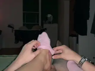 Cum Drips out my Sock after Sexy Sockjob 😈