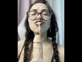 I got Cum all over my Face. a Lot of Sperm! Cumshot