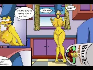 The Simpsons - Marge Erotic Fantasies - 2 Big Cocks in both Holes DP Anal - Cheating Wife