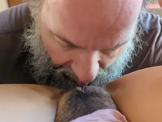 Mature American Tourist Savors Eating Young Mexican Student's Sweet Hairy Pussy