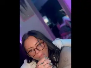 Sexy Schoolgirl Slobbers all over Huge Cock!