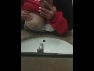 I had to Empty my Tits in a Public Bathroom