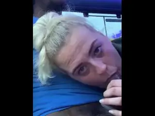 BLONDE GIVES RISKY BLOWJOB ON BUS PART 2
