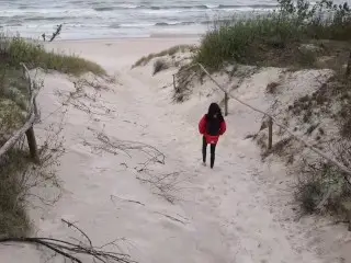 After Breakfast she Deserves a Massage until her Juice Comes. Holiday Baltic Sea Poland.