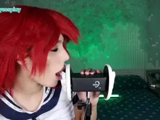 HOT COSPLAY GIRL DO ASMR AS RIAS GREMORY / EAR LICKING