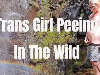 Cute Trans Girl Peeing while Camping Compilation