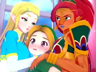 ZELDA AND URBOSA THREESOME WITH LINK 😏 THE LEGEND OF ZELDA HENTAI