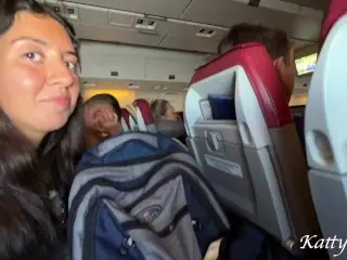 Risky Extreme Public Airplane Blowjob