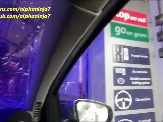 Car Wash Blowjob, who Finishes First?