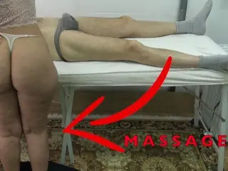 Maid Masseuse with Big Butt let me Lift her Dress & Fingered her Pussy while she Massaged my Dick !