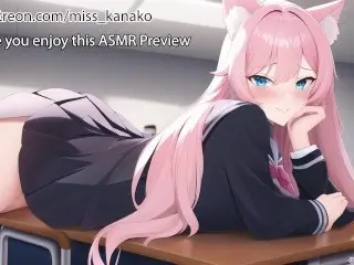 [ASMR Audio & Video] Catgirl Student needs help Studying she Repays You!