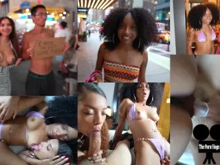 Tiny Ebony Teen tried to Rob Hot Couple then got Fucked 😈🗽🍆 Porn Vlog Ep 17