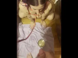 Stupid Submissive Slut Drinks Piss from Dog Bowl and Worships Daddys