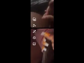 Making DL Cum on FaceTime Stroking my Pretty Dick