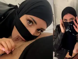 HIJABI I LÆDER MODTOG MANGE CUM PÅ NIKAB