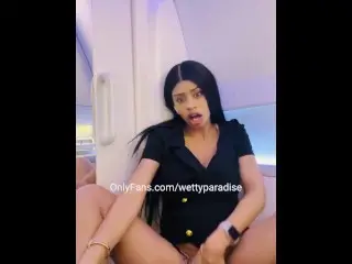 Hot Latina Playing with her Pussy on a REAL Plane