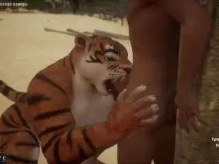 Tigress Furry Fucks the Guy by the Pole - Wild Life