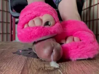 Fuzzy Slippers Footjob