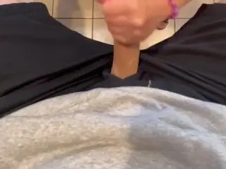 MILF Giving Handjob while Family Visiting