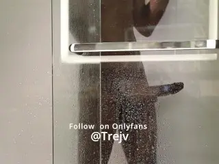 Stroking my 10-inch BBC in the Shower