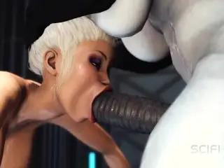 Sexy Super Busty Girl Gets Fucked by Futanari Sex Cyborg in the Sci-fi Lab