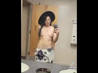 NSFW TIKTOK CHALLENGE: GET NAKED IN COLLEGE CAMPUS BATHROOM - Boba Bitch