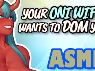 Interactive Roleplay ASMR - your Oni Wife wants to Dom you - F4M, Bondage, Powerbottom, Paizuri