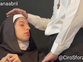 Argentine Nun Ends up Covered in the Priest's Cum