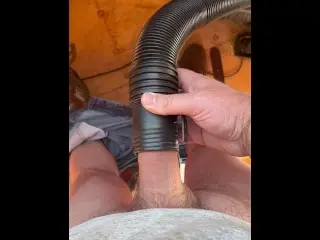 Using a Worksite Shop Vac to Give myself a Blowjob