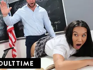 ADULT TIME - Pervy Professor Disciplines Teen Student Kimmy Kimm with MULTIPLE SPANKINGS!