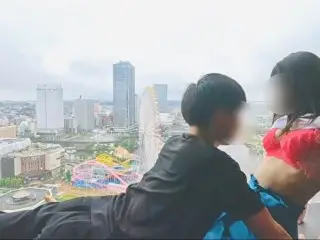 【個人撮影】記念日の日に景色の綺麗なホテルで熱く激しい中出しSEXをする素人カップル♡／Japanese Amateur Hentai ／日本人／パイパン／色白／美少女