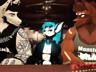 2 Buff Furrys Fuck a Lone Girl at Bar