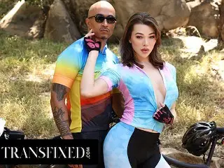 TRANSFIXED - Gorgeous Emma Rose Receives Open Mouth Facial from Cyclist Buddy during Hard Rough Fuck