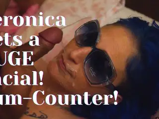 Cum Counter! Southern MILF Veronica Belle Gets a HUGE Facial! Cum Counter!