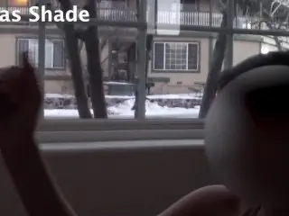 RISKY HANDJOB in Front of a Ski Lodge Window!