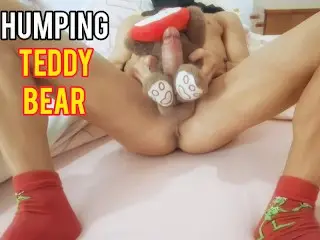 Sexy Guy with Hot Ass Humping Teddy Bear in Bed