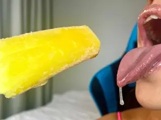 ASMR Mouth Sounds, Amazing Licking Ice Cream and Drool from the Mouth